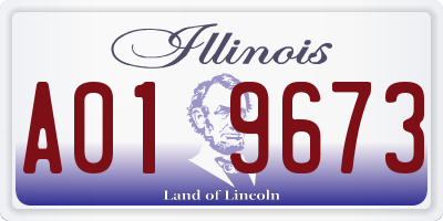 IL license plate A019673
