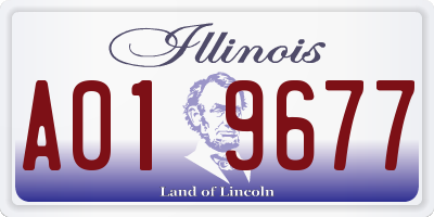IL license plate A019677