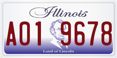 IL license plate A019678