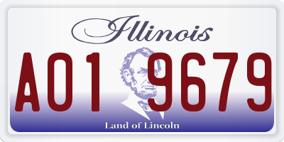 IL license plate A019679