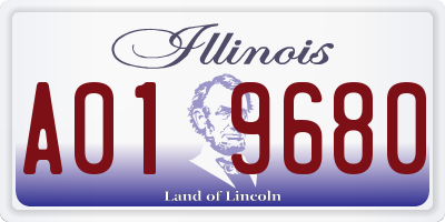 IL license plate A019680
