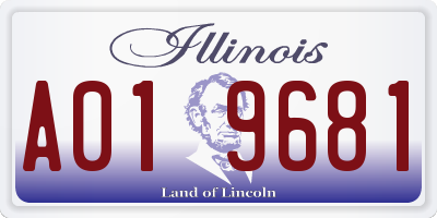 IL license plate A019681