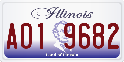 IL license plate A019682