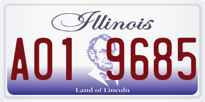 IL license plate A019685