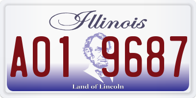 IL license plate A019687
