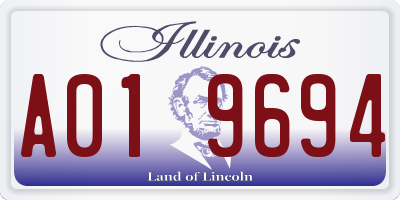 IL license plate A019694