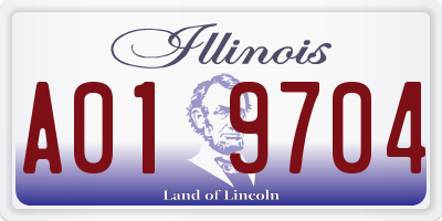 IL license plate A019704