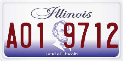 IL license plate A019712