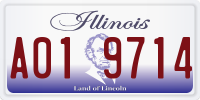 IL license plate A019714