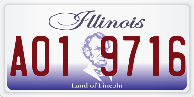 IL license plate A019716