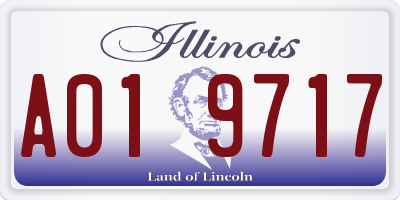 IL license plate A019717