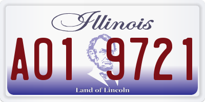 IL license plate A019721