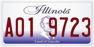IL license plate A019723
