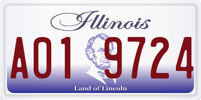 IL license plate A019724
