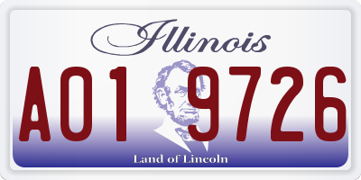 IL license plate A019726