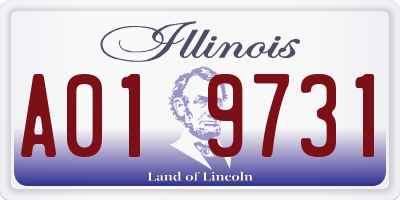 IL license plate A019731