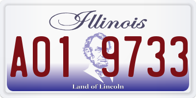 IL license plate A019733