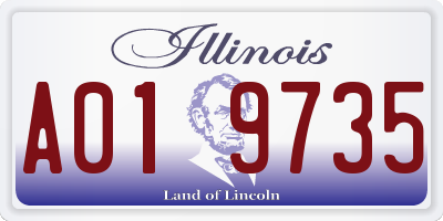 IL license plate A019735