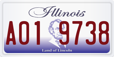 IL license plate A019738
