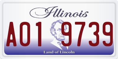 IL license plate A019739