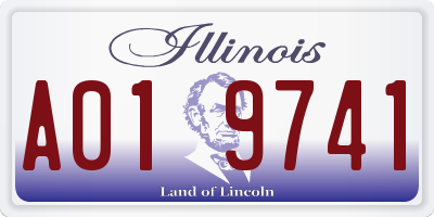 IL license plate A019741