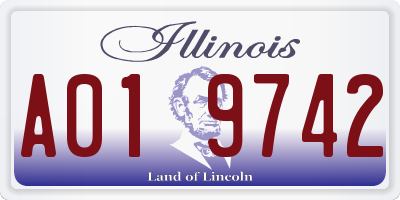 IL license plate A019742