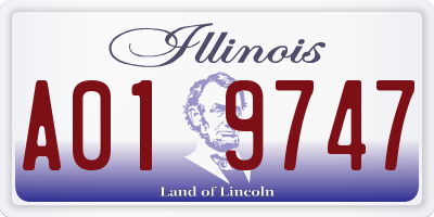 IL license plate A019747