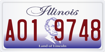 IL license plate A019748
