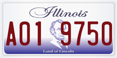 IL license plate A019750