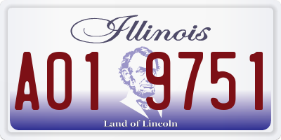 IL license plate A019751