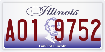 IL license plate A019752