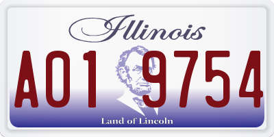 IL license plate A019754