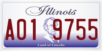 IL license plate A019755