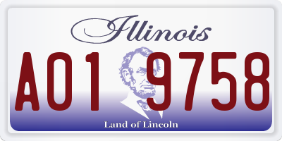IL license plate A019758