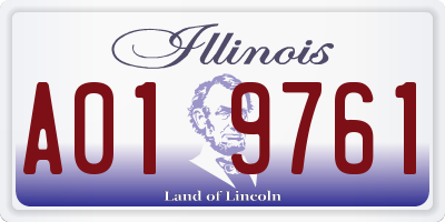 IL license plate A019761