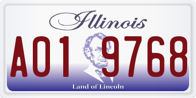 IL license plate A019768