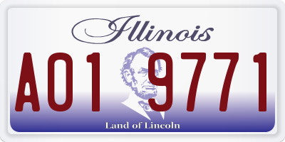 IL license plate A019771