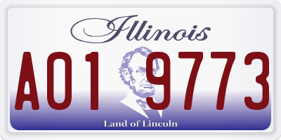 IL license plate A019773