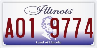 IL license plate A019774