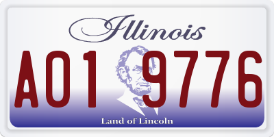 IL license plate A019776