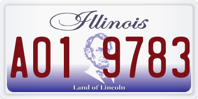 IL license plate A019783