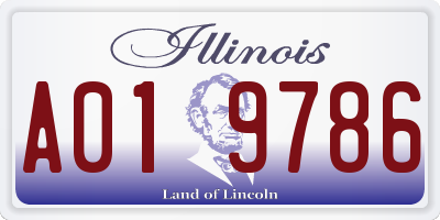 IL license plate A019786
