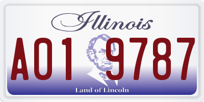 IL license plate A019787