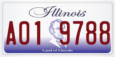 IL license plate A019788
