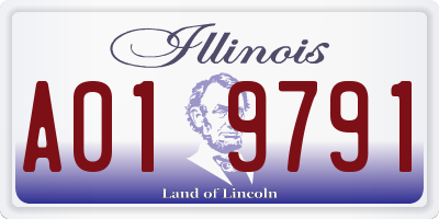 IL license plate A019791