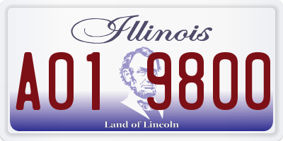 IL license plate A019800