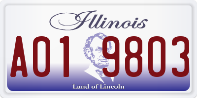 IL license plate A019803