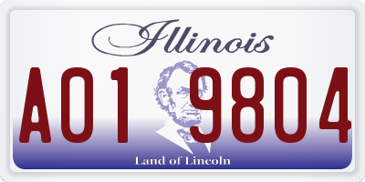 IL license plate A019804