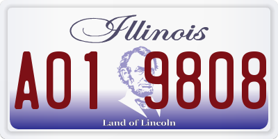 IL license plate A019808