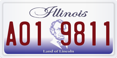IL license plate A019811